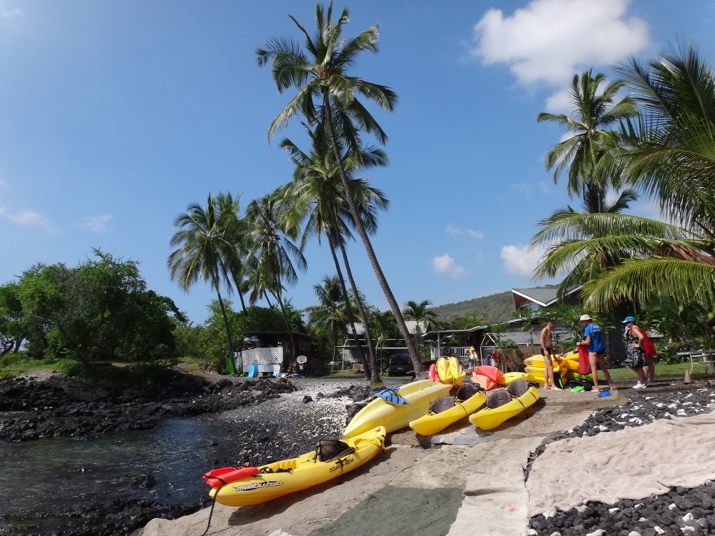 Kayaks at Kahauloa.