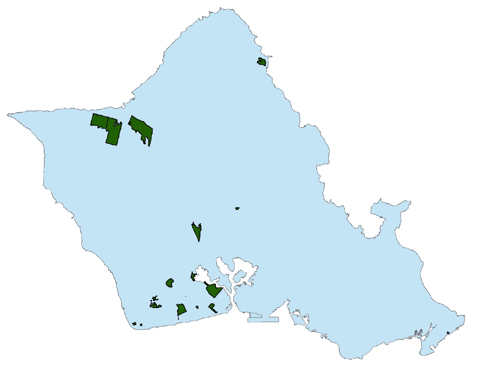 Tax map key parcels where recycled wastewater is being used.